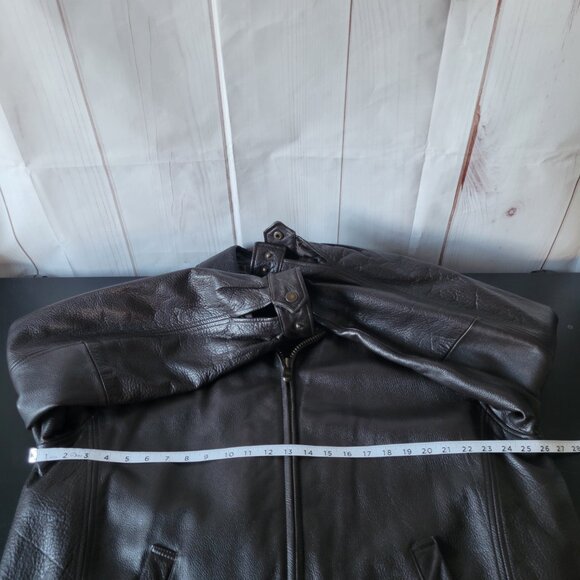 Perry Ellis Men’s XL Classic Soft Leather Jacket, Brown, Lined, Adjustable Cuff - Picture 11 of 13